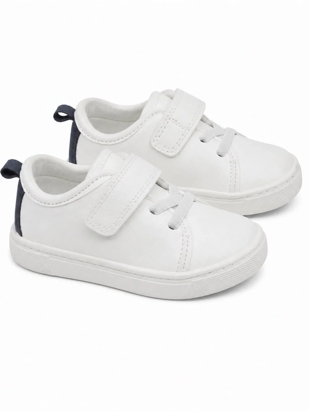 Carter's White Sneakers with Navy Heel Loop
